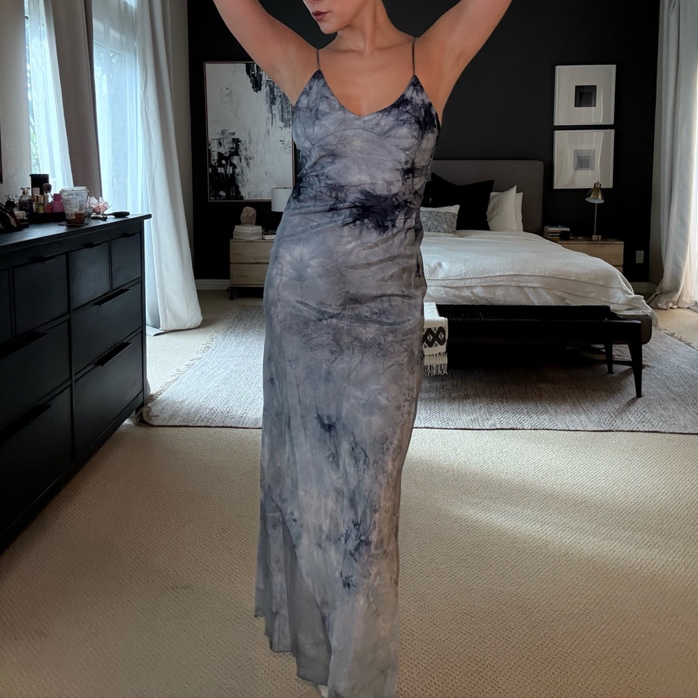 Blue Vintage Hand Dyed XS Maxi Dress